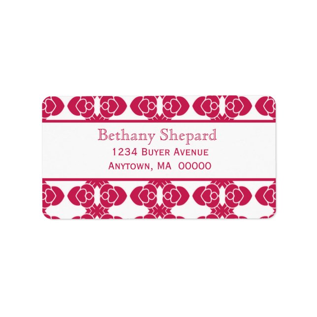 Étiquette de adresse Art déco Damask (Devant)