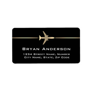 Étiquette de adresse avion à réaction