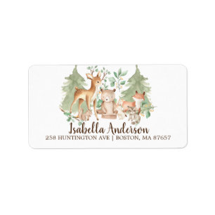 Étiquette de adresse Baby shower des animaux de bo