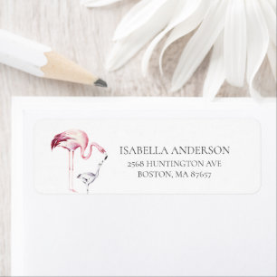 Étiquette de adresse Baby shower Flamant rose 