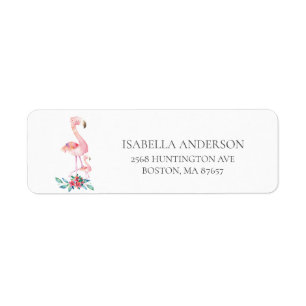 Étiquette de adresse Baby shower Flamant rose rose
