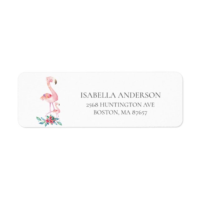 Étiquette de adresse Baby shower Flamant rose rose (Devant)