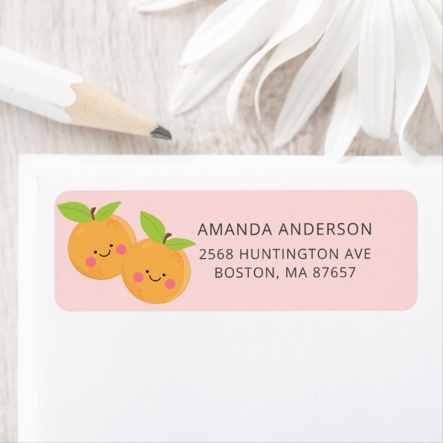 Étiquette de adresse Baby shower Little Cuties (En situation)