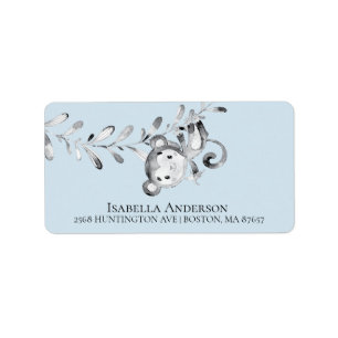 Étiquette de adresse Baby shower Monkey Boys