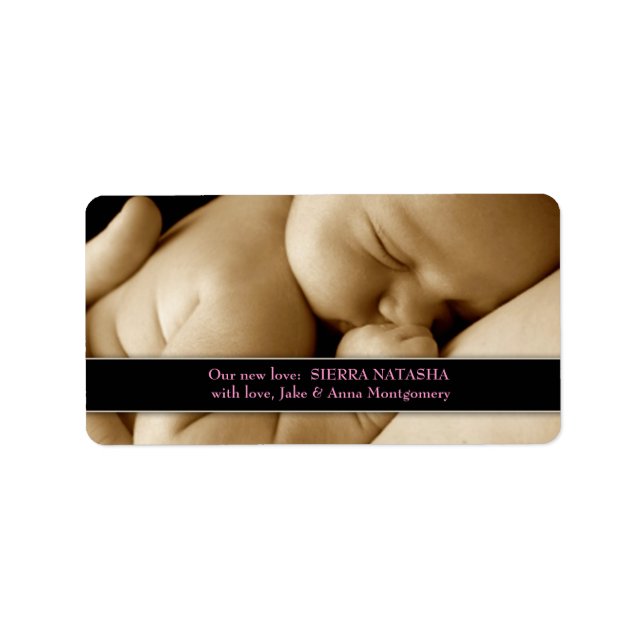 étiquette de adresse bébé 311 personnalisable (Devant)