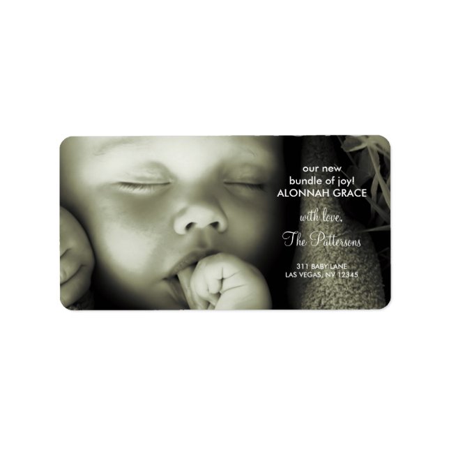 étiquette de adresse bébé 311 personnalisable (Devant)
