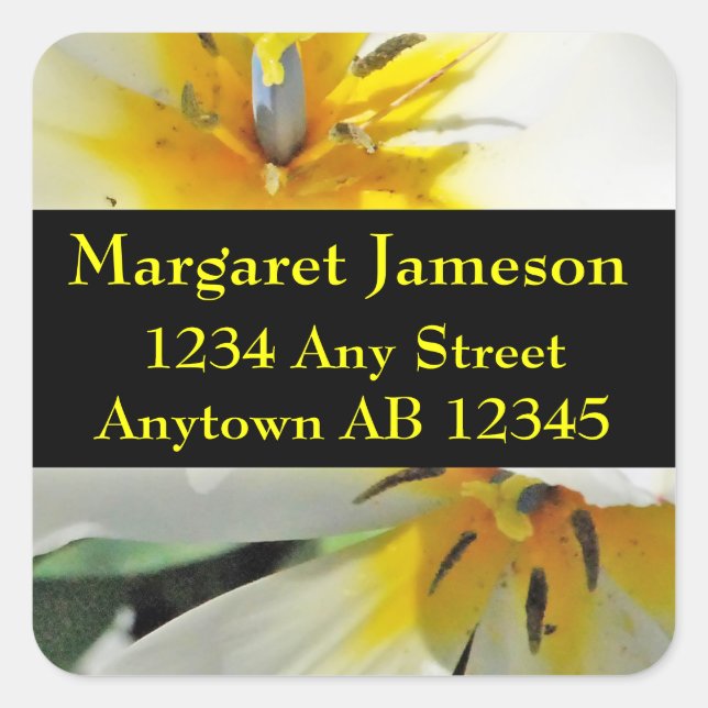 Étiquette de adresse blanc de retour de mariage de (Devant)