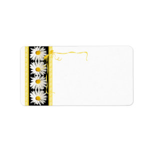 Étiquette de adresse blanc Mariage Shasta Daisy