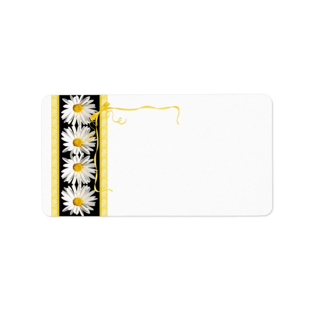 Étiquette de adresse blanc Mariage Shasta Daisy (Devant)