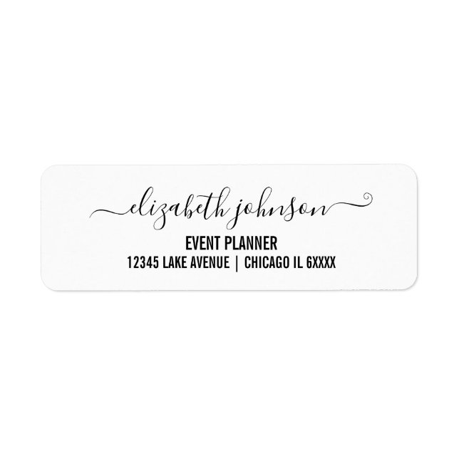 Étiquette de adresse blanc minimaliste moderne (Devant)