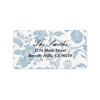 Étiquette de adresse bleu Delft