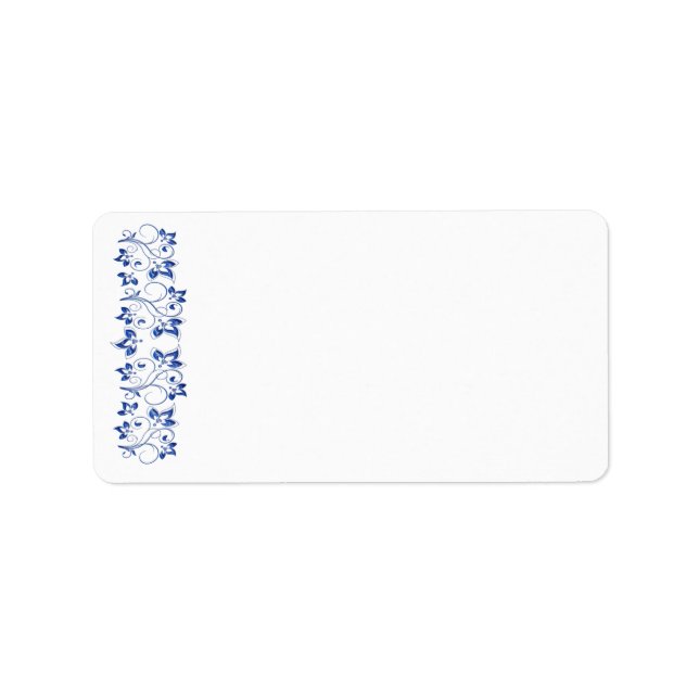 Étiquette de adresse bleu royal - blanc (Devant)