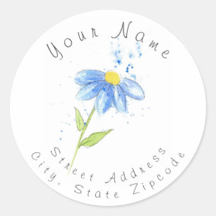 étiquette de adresse "Blue Daisy"