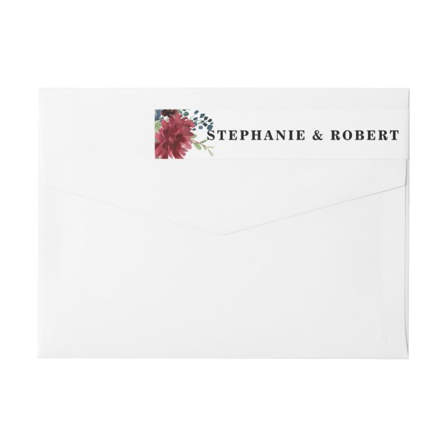 Étiquette de adresse Boho Russe Floral de la Marin (Dos)