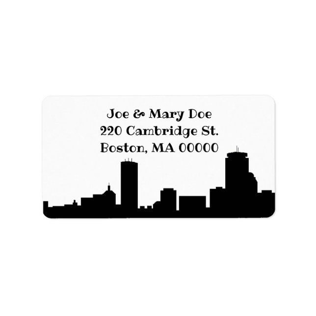 étiquette de adresse "Boston" (Devant)