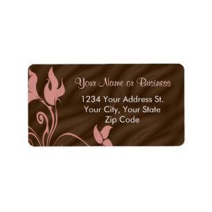 Étiquette de adresse Brown rose de remous