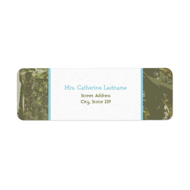 Étiquette de adresse Camouflage et Baby shower ble (Devant)