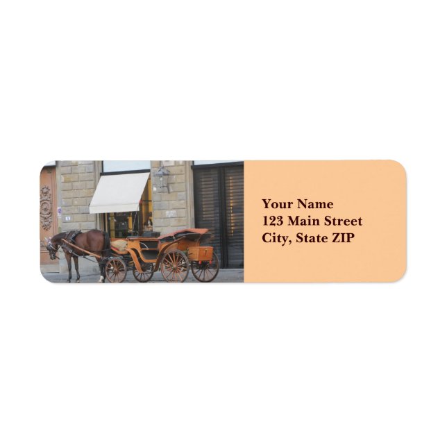 Étiquette de adresse—Cheval et transport (Devant)