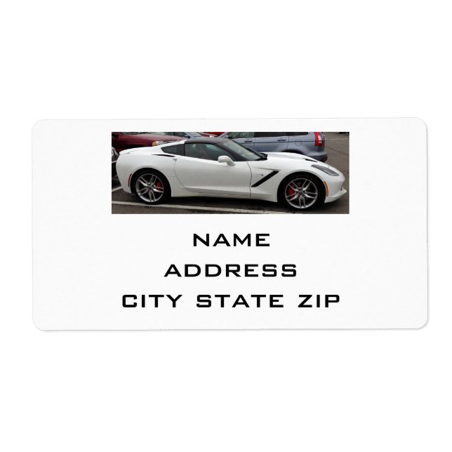 étiquette de adresse "CHEVY CORVETTE STINGRAY" (Devant)
