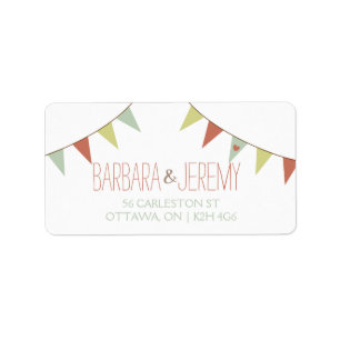 Étiquette de adresse chic minable de mariage
