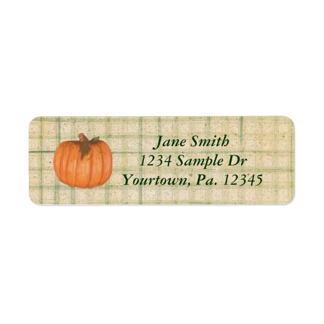 Étiquette de adresse Citrouille d'automne (Devant)