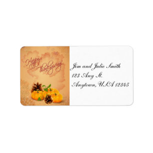 Étiquette de adresse Citrouille de Thanksgiving