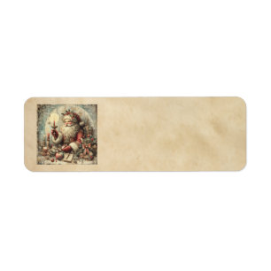 Étiquette de adresse classique de Noël Père Noël
