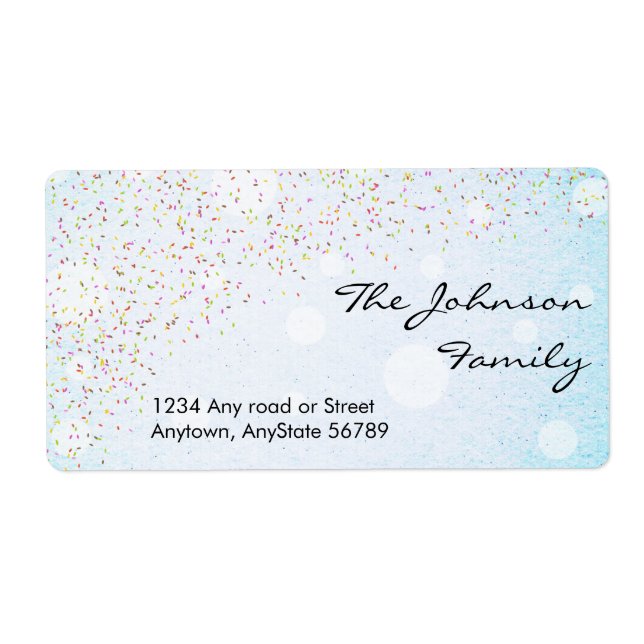 Étiquette de adresse Confetti (Devant)