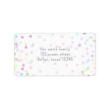 Étiquette de adresse Confetti aquarelle