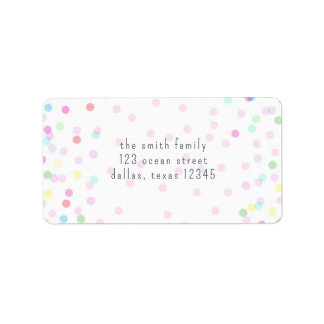 Étiquette de adresse Confetti aquarelle