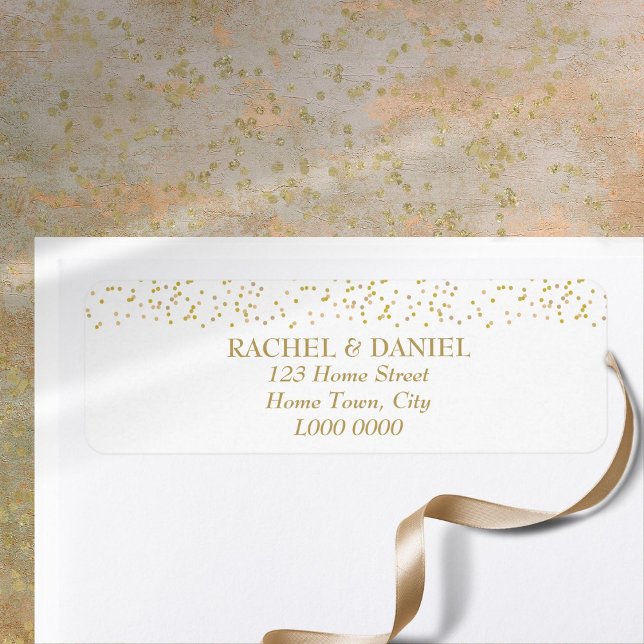 Étiquette de adresse Confetti Gold Dust (Gold Dust Confetti Address Label)