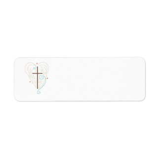 étiquette de adresse croix et ailes