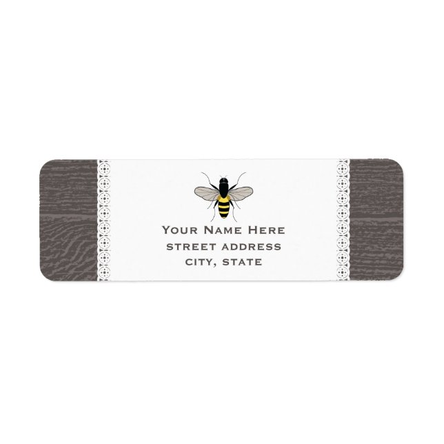 Étiquette de adresse d'abeille au miel inspiré par (Devant)