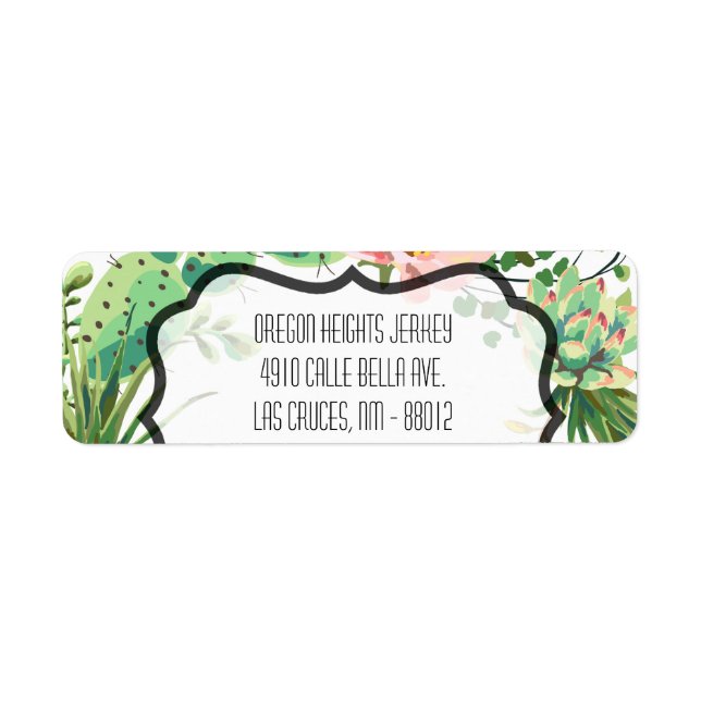 étiquette de adresse d'affaires Bohemian Cactus de (Devant)