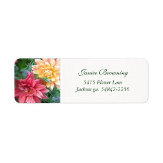 Étiquette de adresse Dahlias