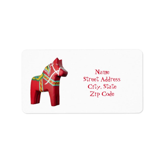 Étiquette de adresse Dala Horse (Devant)