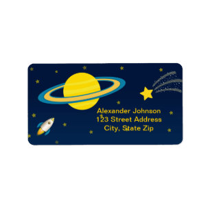 Étiquette de adresse d'anniversaire de Rocket