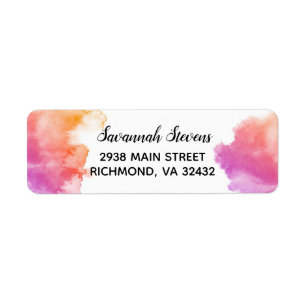 Étiquette de adresse d'aquarelle