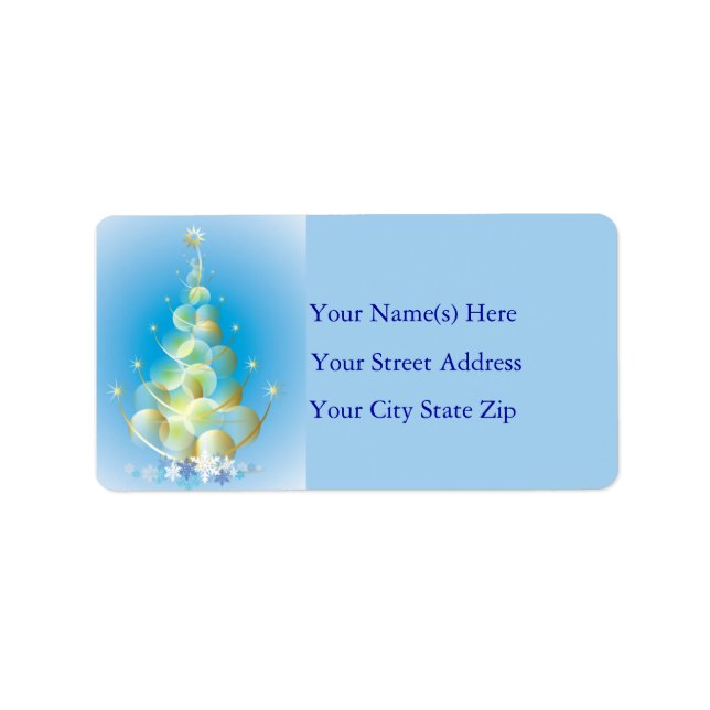 Étiquette de adresse d'arbre de Noël de la bulle d (Devant)