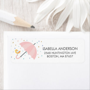 Étiquette de adresse de Baby shower à parapluies d
