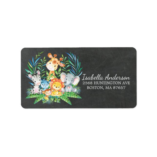 Étiquette de adresse de Baby shower de Chalkboard  (Devant)