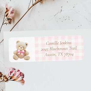 Étiquette de adresse de Baby shower de fille en pe