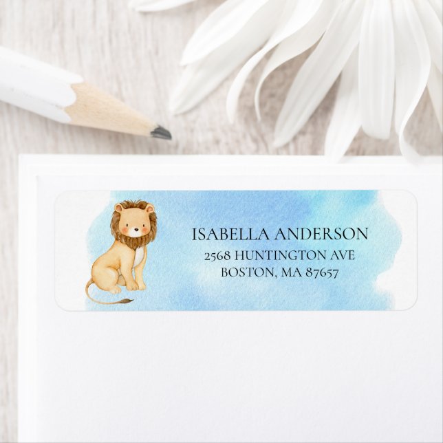 Étiquette de adresse de Baby shower de la Jungle d (En situation)