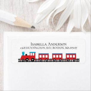Étiquette de adresse de Baby shower de train rouge
