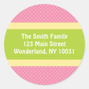 Étiquette de adresse de baby shower - rose/vert