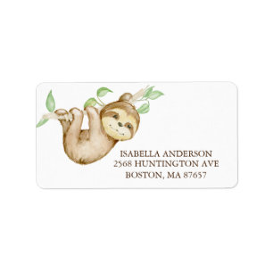 Étiquette de adresse de Baby shower Sweet Sloth