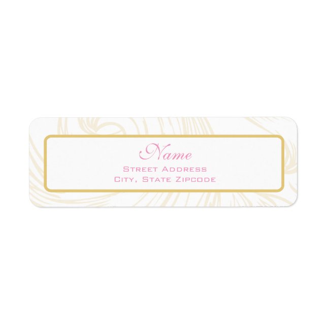 Étiquette de adresse de baptême de défilement or (Devant)