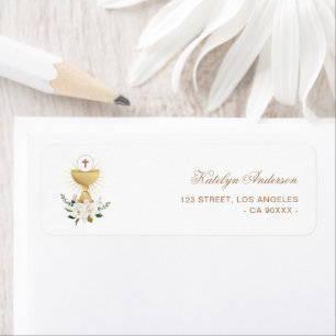 Étiquette de adresse de baptême floral Magnolia
