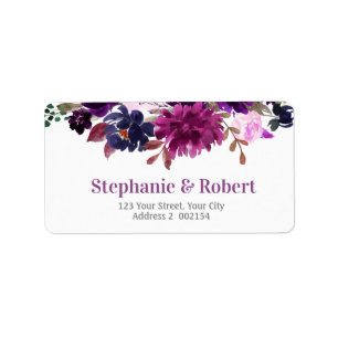 Étiquette de adresse de Boho Floral Lavender viole