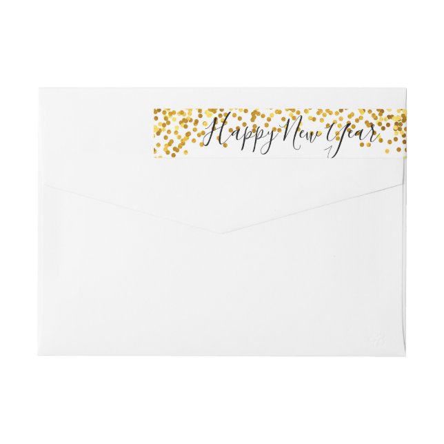 Étiquette de adresse de bouclage de bonne année de (Dos)